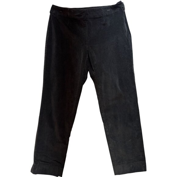 J. Jill Women's Corduroy Career Office Pull On Pants Stretch Size 8 Petite Black - Picture 1 of 12